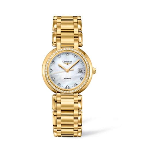 Longines PrimaLuna Automatic 30 Yellow Gold Diamond MOP
