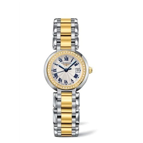 Longines PrimaLuna Quartz 26.5 Stainless Steel / Yellow Gold / Diamond / Silver - Roman / Bracelet