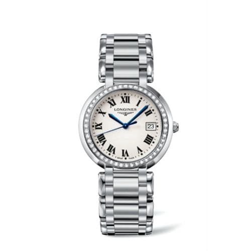 Longines PrimaLuna Quartz 34 Stainless Steel / Diamond / Silver - Roman / Bracelet