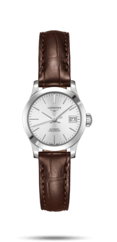 Longines Record 26mm Stainless Steel / Silver / Alligator