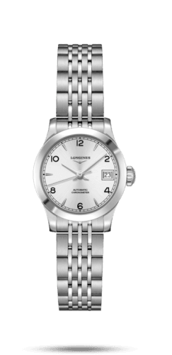 Longines Record 26mm Stainless Steel / Silver-Arabic / Bracelet