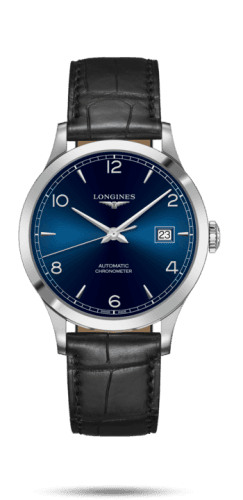 Longines Record 40mm Stainless Steel / Blue-Arabic / Alligator
