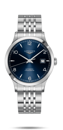 Longines Record 40mm Stainless Steel / Blue-Arabic / Bracelet