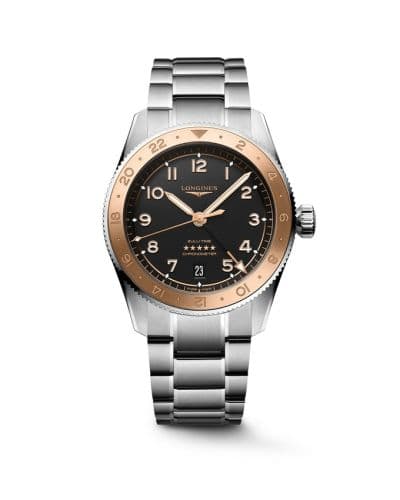 Longines Spirit Zulu Time 1925 39 Stainless Steel - Pink Gold / Black / Bracelet / 100 Years