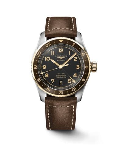 Longines Spirit Zulu Time 39 Stainless Steel - Yellow Gold / Anthracite / Strap