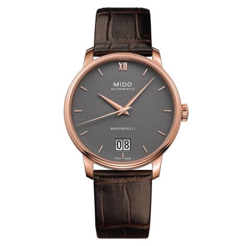 Mido Baroncelli Big Date Rose Gold / Grey