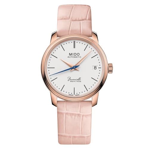 Mido Baroncelli Heritage Lady Rose Gold / White