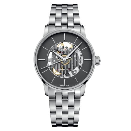 Mido Baroncelli Signature Skeleton Stainless Steel / Anthracite / Bracelet