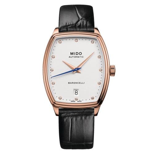 Mido Baroncelli Tonneau Lady Rose Gold / White - Diamond