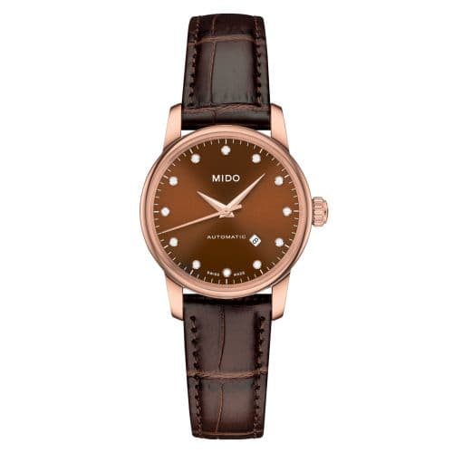 Mido Baroncelli Tradition Lady Rose Gold / Brown