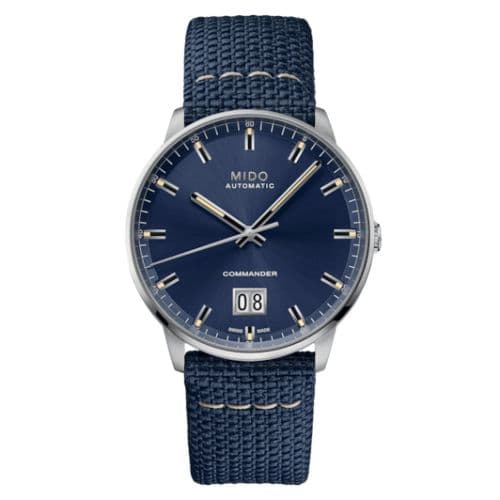 Mido Commander Big Date Stainless Steel / Blue