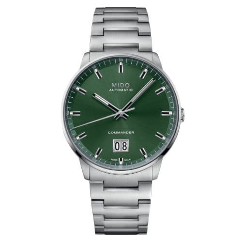 Mido Commander Big Date Stainless Steel / Green / Bracelet