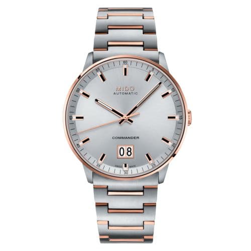 Mido Commander Big Date Stainless Steel - Rose Gold / Silver / Bracelet