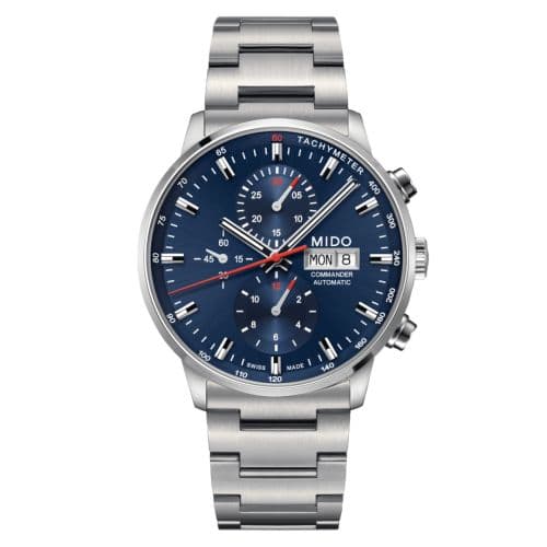 Mido Commander Chronograph Stainless Steel / Blue / Bracelet