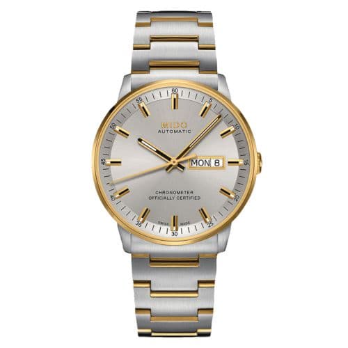 Mido Commander Chronometer Stainless Steel -Yellow Gold / Silver / Bracelet