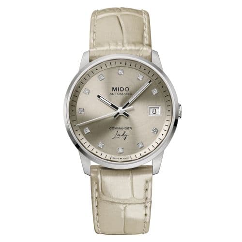 Mido Commander Lady Stainless Steel / Brown - Diamond