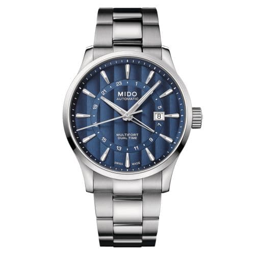 Mido Multifort Dual Time Stainless Steel / Blue / Bracelet