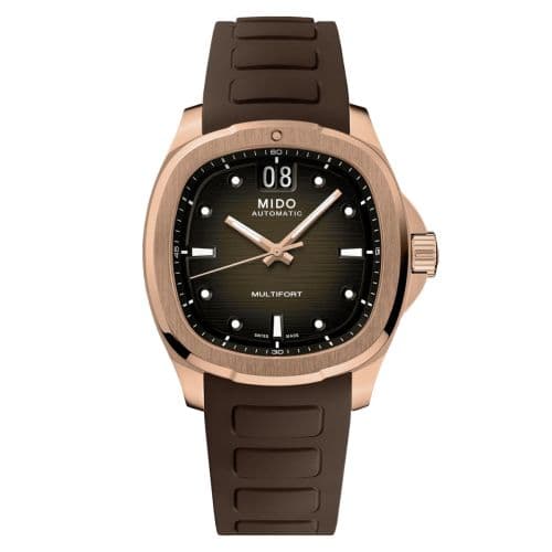 Mido Multifort TV Big Date Rose Gold / Brown / Rubber
