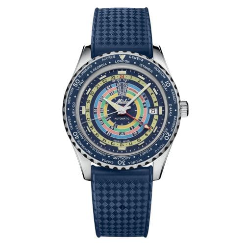 Mido Ocean Star Decompression Worldtimer Stainless Steel / Blue
