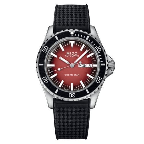 Mido Ocean Star Tribute Gradient Stainless Steel / Red