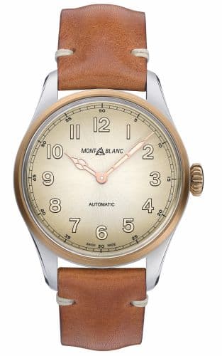 Montblanc 1858 Automatic 40 Stainless Steel / Bronze / Champagne / Calf