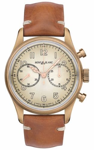 Montblanc 1858 Automatic Chronograph Bronze / Champagne / Calf