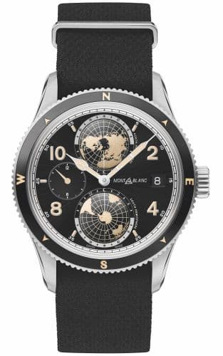 Montblanc 1858 Geosphere Stainless Steel / Black / NATO
