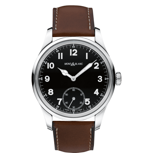 Montblanc 1858 Manual Small Second Stainless Steel / Black