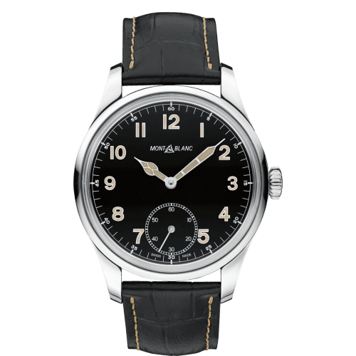 Montblanc 858 Manual Small Second Stainless Steel / Black