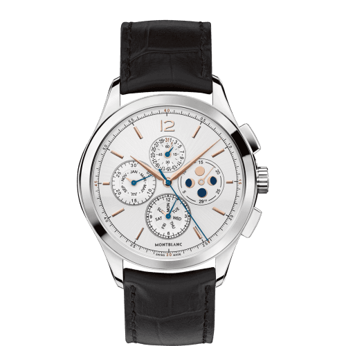Montblanc Heritage Chronometrie Chronograph Annual Calendar Stainless Steel / Silver / Alligator