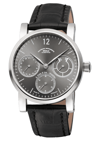 Mühle Glashütte Robert Mühle Zeigerdatum Anthracite / Strap