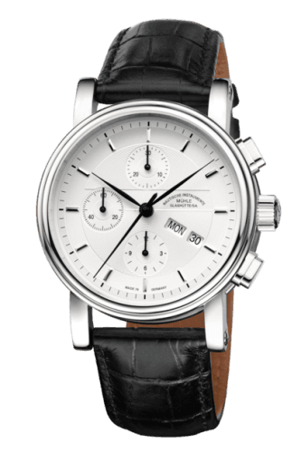 Mühle Glashütte Teutonia II Chronograph Silver / Strap