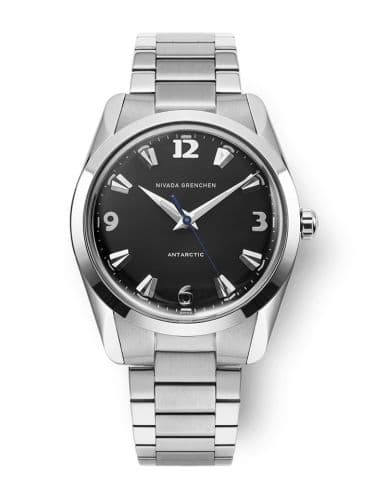 Nivada Grenchen Antarctic 35 Black - White Luminova / Stainless Steel / Flat Link