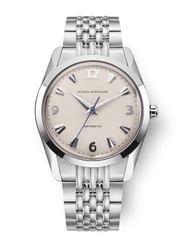 Nivada Grenchen Antarctic 35 Eggshell - White Luminova / Stainless Steel / Beads of Rice