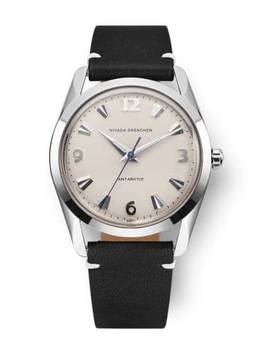 Nivada Grenchen Antarctic 35 Eggshell - White Luminova / Stainless Steel / Black - White