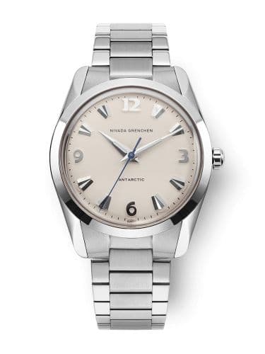 Nivada Grenchen Antarctic 35 Eggshell - White Luminova / Stainless Steel / Flat Link