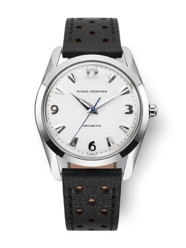 Nivada Grenchen Antarctic 35 White - White Luminova / Stainless Steel / Black Racing