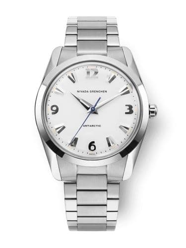Nivada Grenchen Antarctic 35 White - White Luminova / Stainless Steel / Flat Link