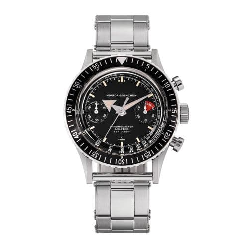 Nivada Grenchen Chronomaster Aviator Sea Diver Automatic Stainless Steel / Black / Oyster