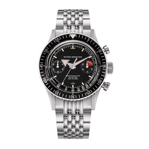 Nivada Grenchen Chronomaster Aviator Sea Diver Manual Stainless Steel / Black / Bracelet