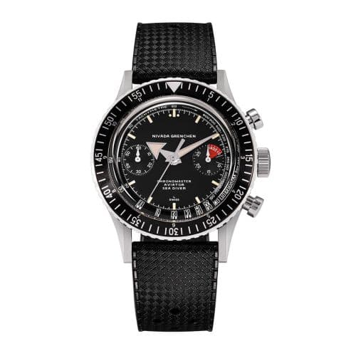 Nivada Grenchen Chronomaster Aviator Sea Diver Manual Stainless Steel / Black / Rubber Tropic