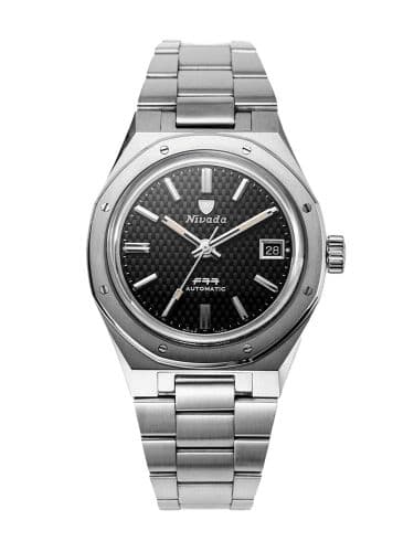 Nivada Grenchen F77 Date Stainless Steel / Black / Bracelet