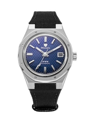 Nivada Grenchen F77 Date Stainless Steel / Blue / Velcro