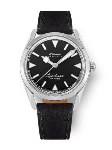 Nivada Grenchen Super Antarctic 35 Black - White Luminova / Stainless Steel / Black