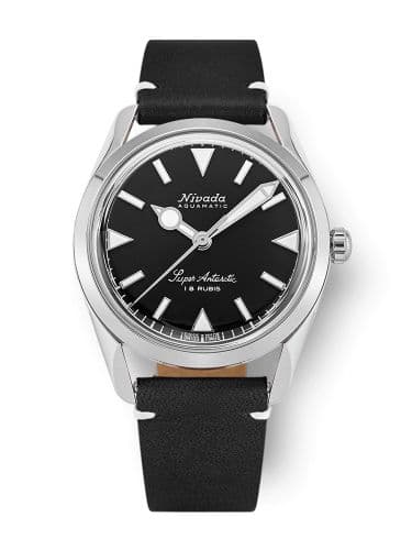 Nivada Grenchen Super Antarctic 35 Black - White Luminova / Stainless Steel / Black - White