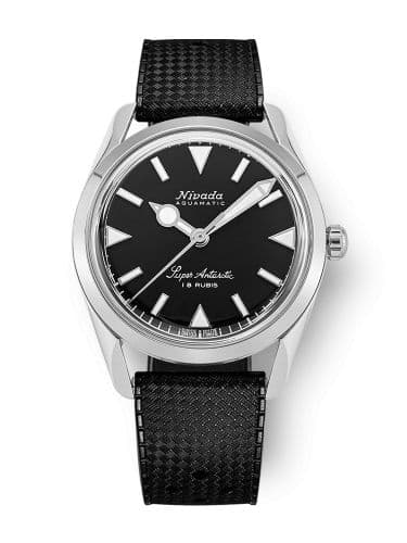 Nivada Grenchen Super Antarctic 35 Black - White Luminova / Stainless Steel / Tropic