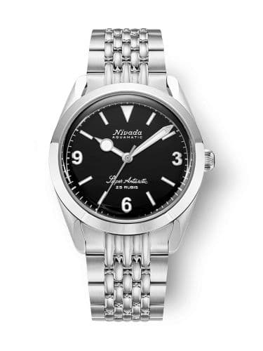 Nivada Grenchen Super Antarctic 3.6.9. Black - No Vintage Effect / Stainless Steel / Beads of Rice
