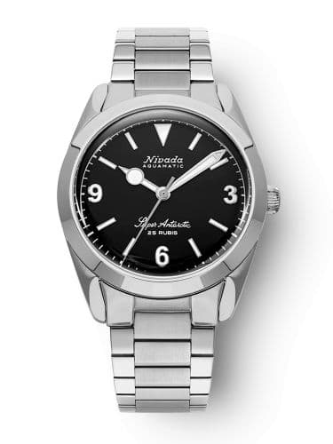 Nivada Grenchen Super Antarctic 3.6.9. Black - No Vintage Effect / Stainless Steel / Flat Link
