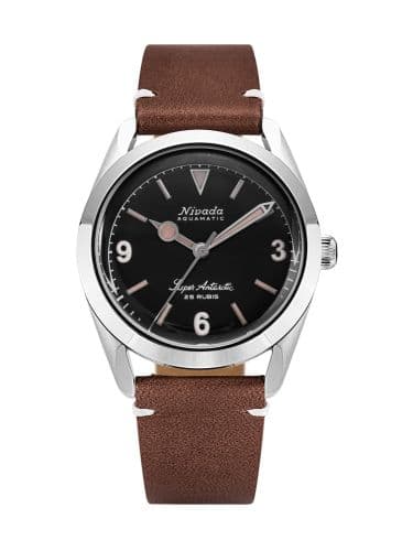 Nivada Grenchen Super Antarctic 3.6.9. Black / Stainless Steel / Brown - White