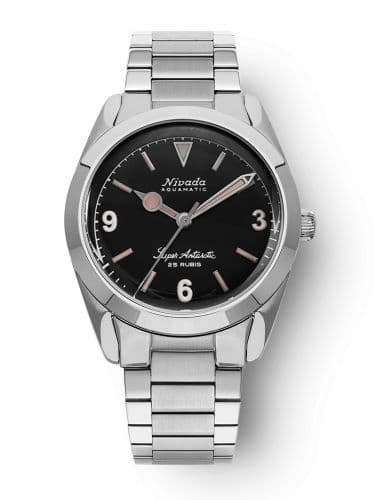 Nivada Grenchen Super Antarctic 3.6.9. Black / Stainless Steel / Flat Link